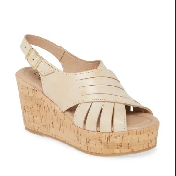 Cordani Slingback Wedge Leather Cork Platform Sandal, Size 40, GUC, “Julia” - Picture 14 of 15